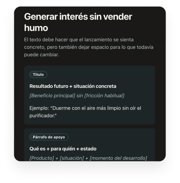 Guía de copy para una landing page