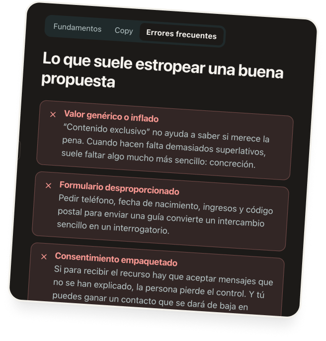Errores frecuentes en una landing page